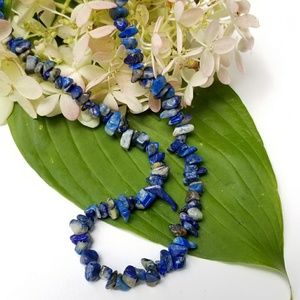 Blue stones necklace Sodalite beads gemstone jewelry beaded southwestern